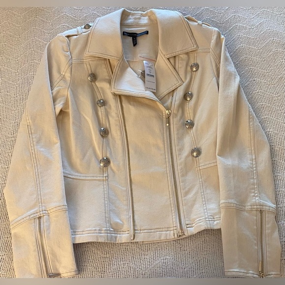 🤍 WHBM Peplum Moto Jacket 🤍 Size 6 🤍 - Picture 7 of 11